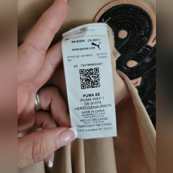 Puma x PRONOUNCE Shirt Dress PUMAPUNKU Sequin Embroidery Logo  Size Small NWT - Picture 9 of 9